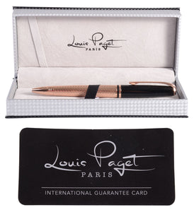Louis Paget Black and Rose Gold Ball Point Pen