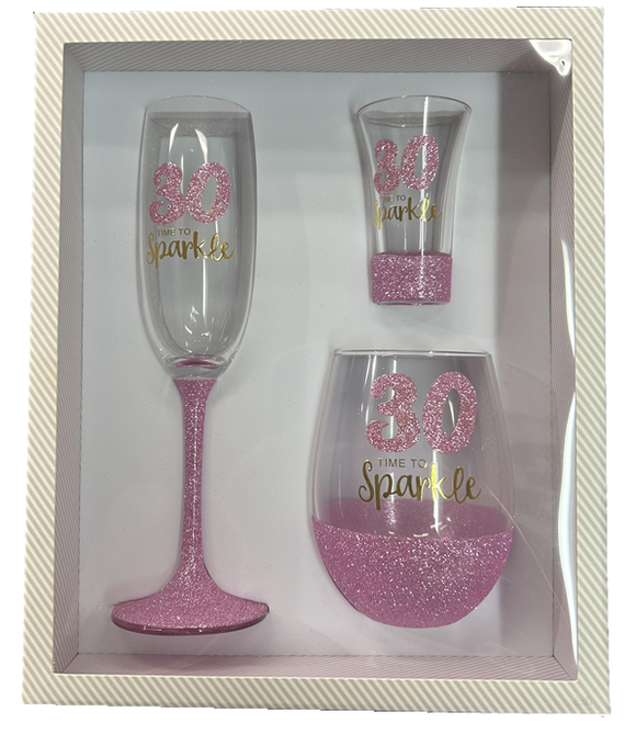 30th Birthday - Pink 3 Piece Gift Pack