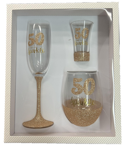 50th Birthday - Gold 3 Piece Gift Pack