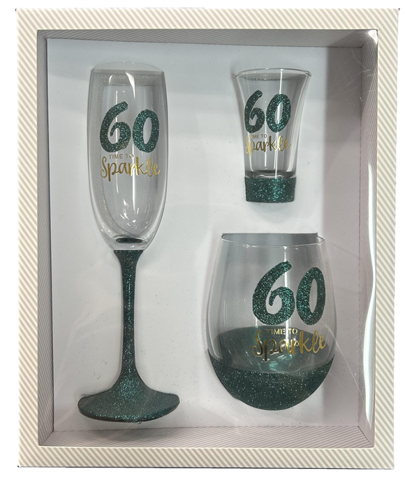 60th Birthday - Green 3 Piece Gift Pack