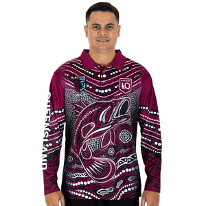 QLD Maroons 'Jumping Barra' Fishing Shirt