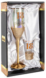 18th Birthday Champagne Glass & Shot Glass Set Glitterati
