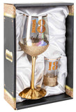 18th Birthday Wine Glass & Shot Glass Set Glitterati