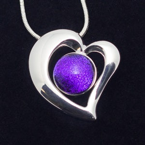 Love Heart Pendant Necklace Liquid Crystal