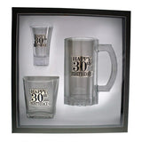 Happy Birthday Gift Pack - Shot Glass, Beer Stein & Scotch Glass